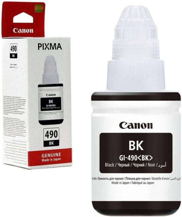 Canon GI-490BK Noir - Bouteille d'encre Canon d'origine (0663C001AA)