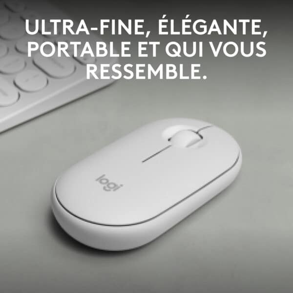 Logitech Pebble 2 M350s Souris sans fil Bluetooth-Blanc (910-007013)