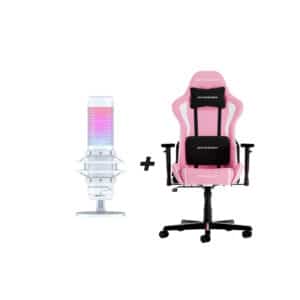 Chaise Gaming DXRacer Formula F08 Pink + Micro HyperX QuadCast S Blanc (DXR-FORMULA-PINK)(519P0AA)