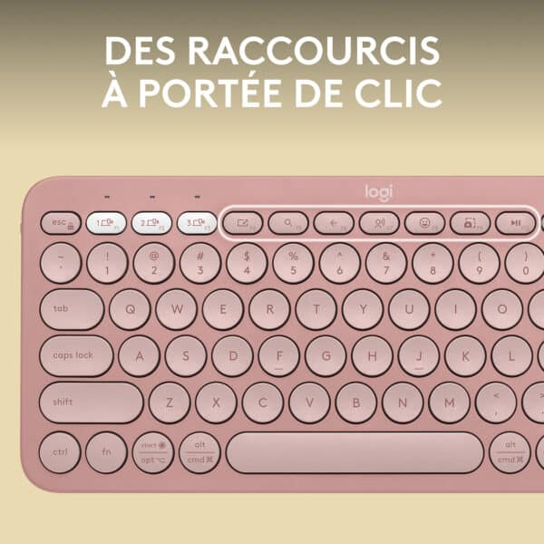 Clavier Logitech Pebble Keys 2 K380s Mini (Rose) - (920-011805)